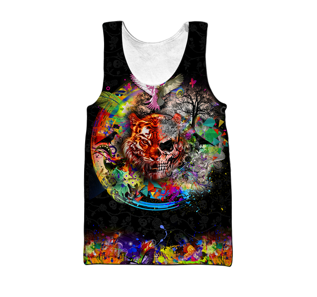 Love Skull animal full color 3D all over printed for man and women QB06092003-Apparel-PL8386-Tank Top-S-Vibe Cosy™