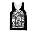 Puerto Rico White Symbol Sol Taino On Black Shirt QB06232002-Apparel-TQH-Tank Top-S-Vibe Cosy™