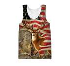 Deer Hunting America Flag 3D All Over Printed Shirts LAM
