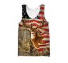 Deer Hunting America Flag 3D All Over Printed Shirts LAM