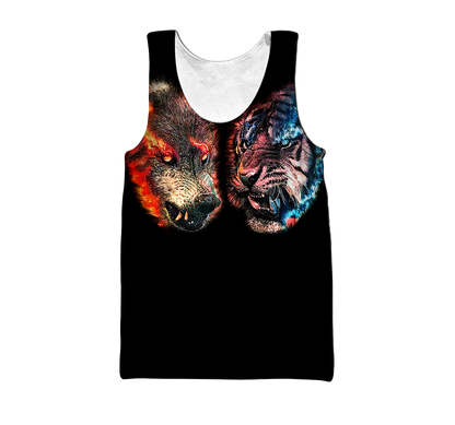 Wolf tiger 3D hoodie shirt for men and women MHST1010205