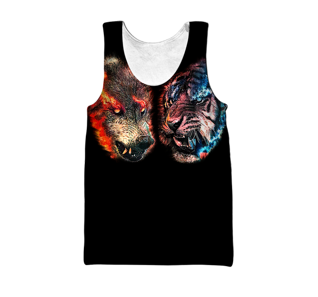 Wolf tiger 3D hoodie shirt for men and women MHST1010205