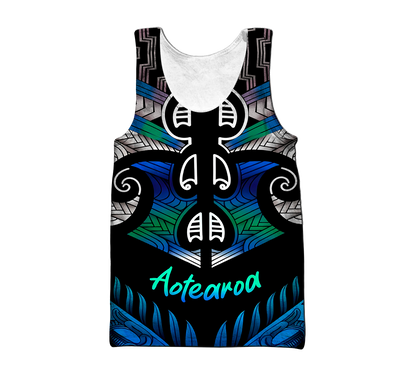Aoteatoa New Zealand Maori 3d all over printed shirt and short for man and women-Apparel-PL8386-Tank top-S-Vibe Cosy™
