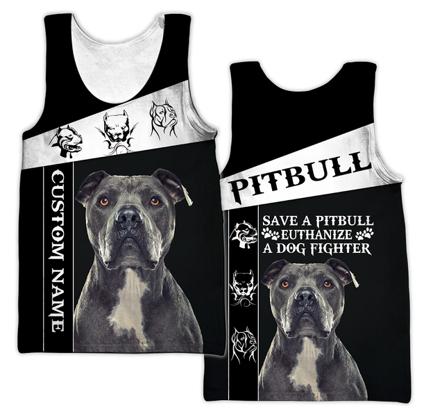 Personalized Save A Pitbull Euthanize A Dog Fighter Hoodie Shirt for Men and Women HHT07102011