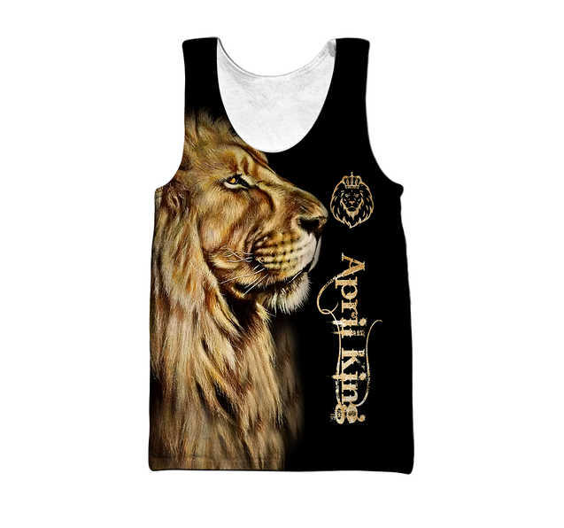 Custom Name April King Lion  3D All Over Printed  Unisex Shirts