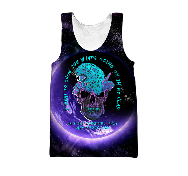 Blue Jaguar Love Skull and Tattoos tanktop & legging outfit for women QB05262004-Apparel-PL8386-Tank Top-S-Vibe Cosy™