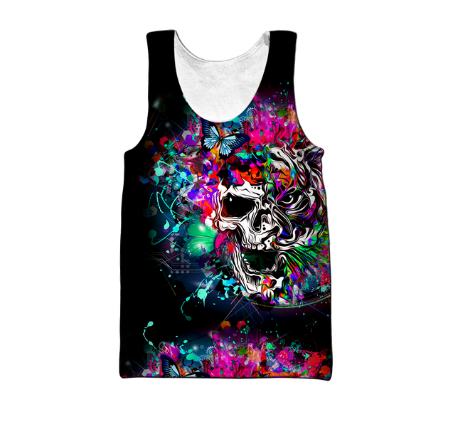 Love Skull animal full color 3D all over printed for man and women QB06092002-Apparel-PL8386-Tank Top-S-Vibe Cosy™