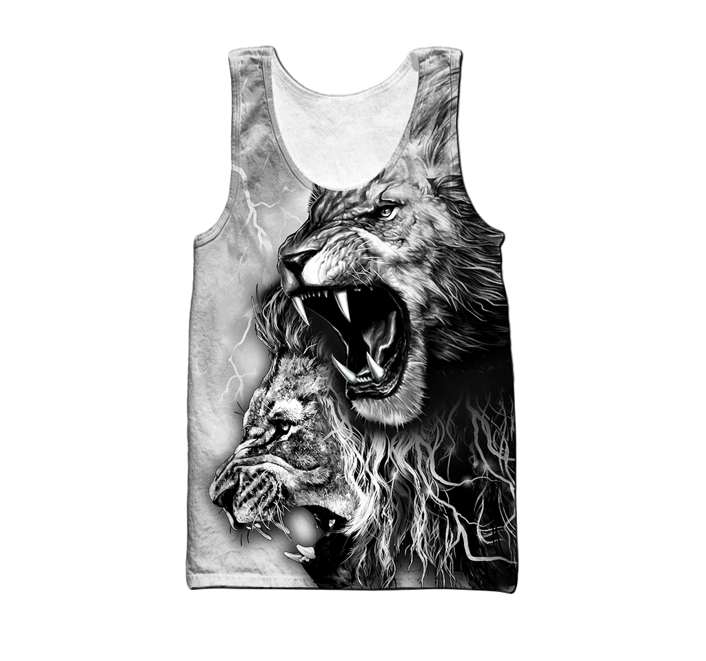 White Lion Tattoo 3D All Over Printed Shirt for Men and Women