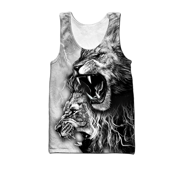 White Lion Tattoo 3D All Over Printed Shirt for Men and Women