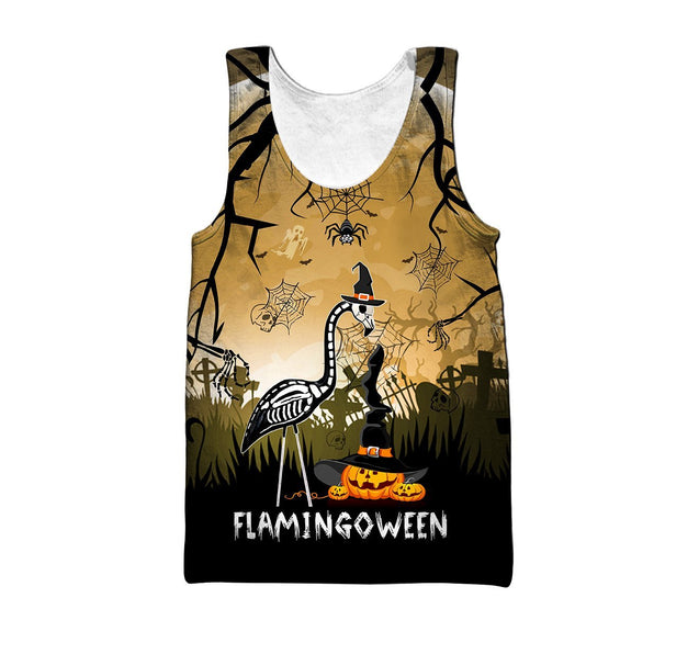 Beautiful All Over Print Flamingoween Hoodie MHMH2508203-MEI