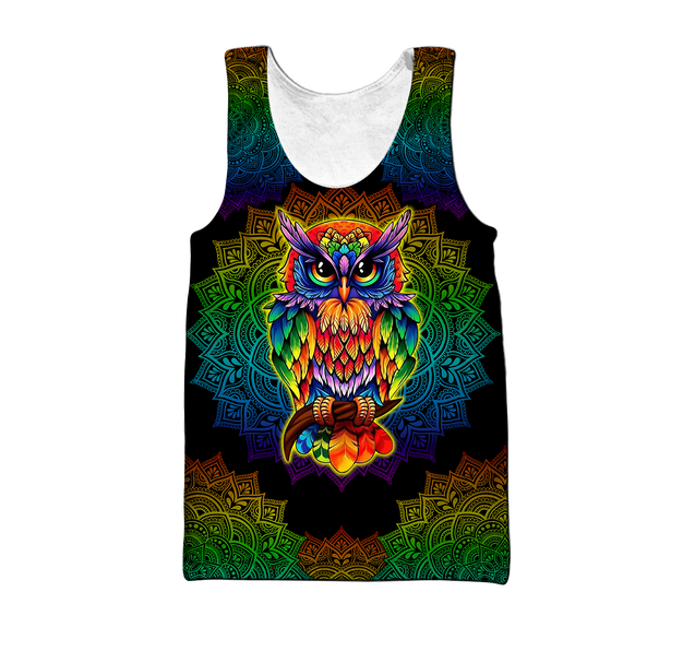 Owl 3d hoodie shirt for men and women QB05132002-Apparel-HG-Men's tank top-S-Vibe Cosy™