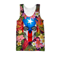 Puerto Rico Floral Skulls Shirt TH20061605S-Apparel-TQH-Tank Top-S-Vibe Cosy™