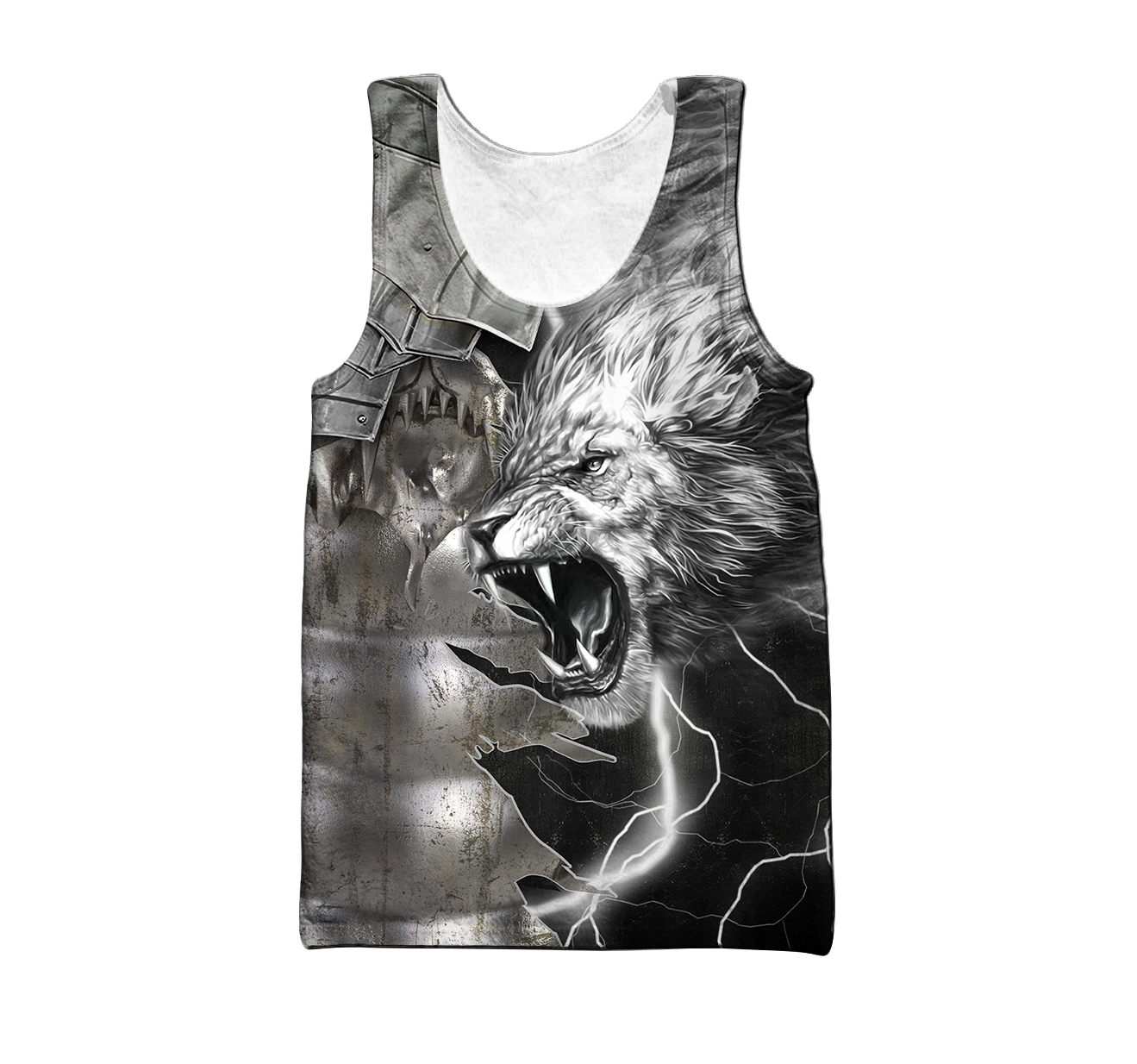 Lion Warrior Amor Tattoo 3D All Over Printed Unisex Shirts