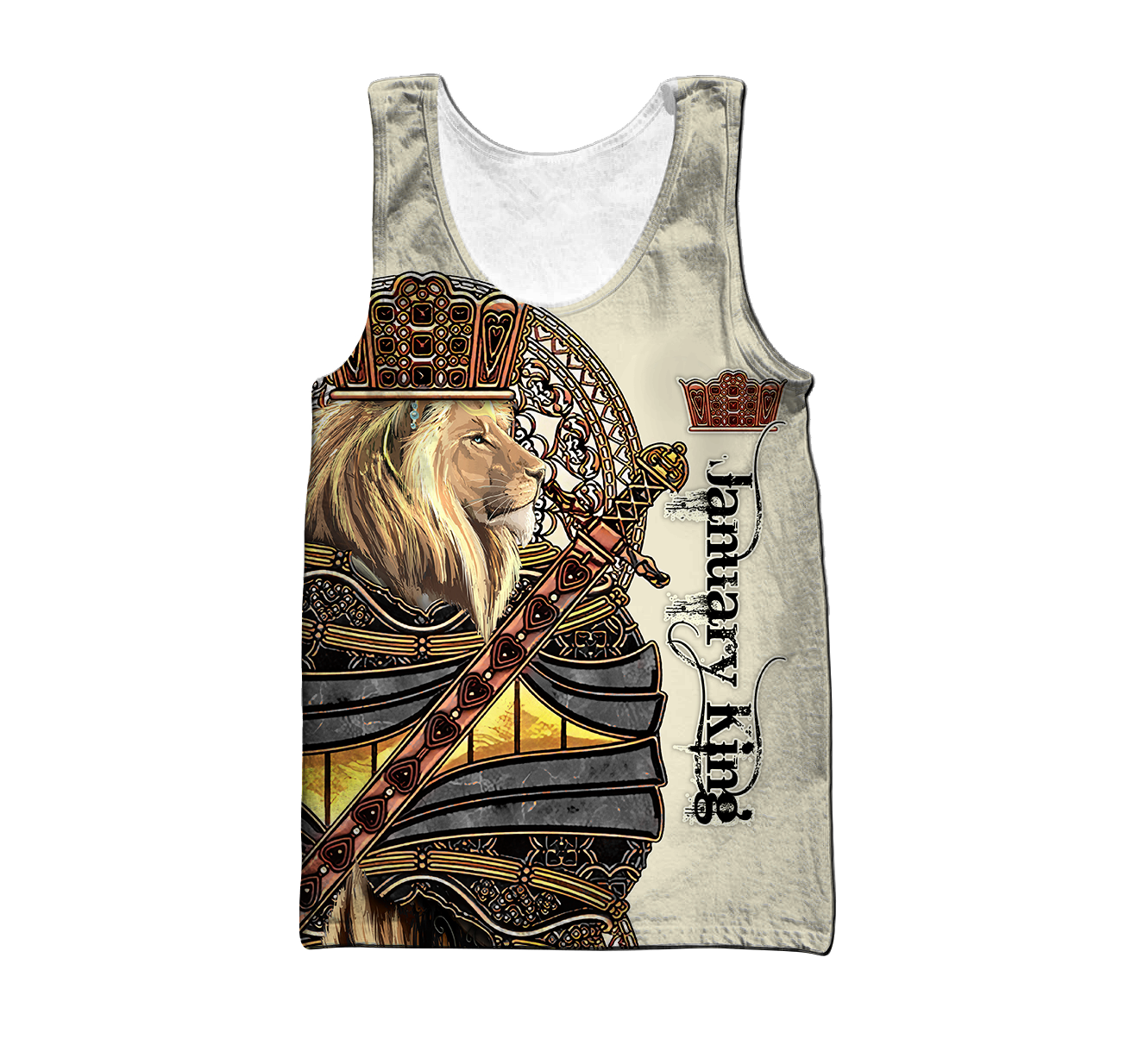 January Black King Lion  3D All Over Printed  Unisex Shirts