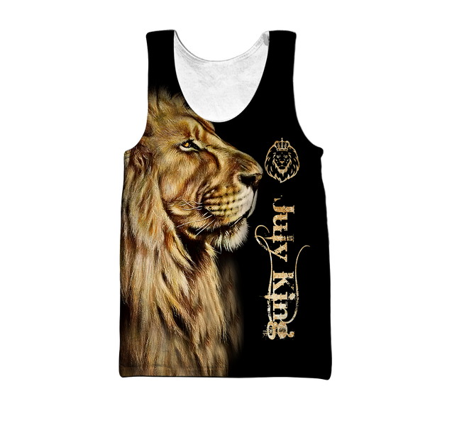 Custom Name July King Lion  3D All Over Printed Unisex Shirts