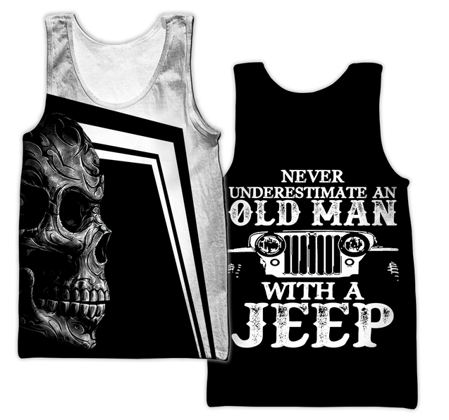 Never Underestimate an Old Man Jeep Skull Unisex Shirts DL20302005