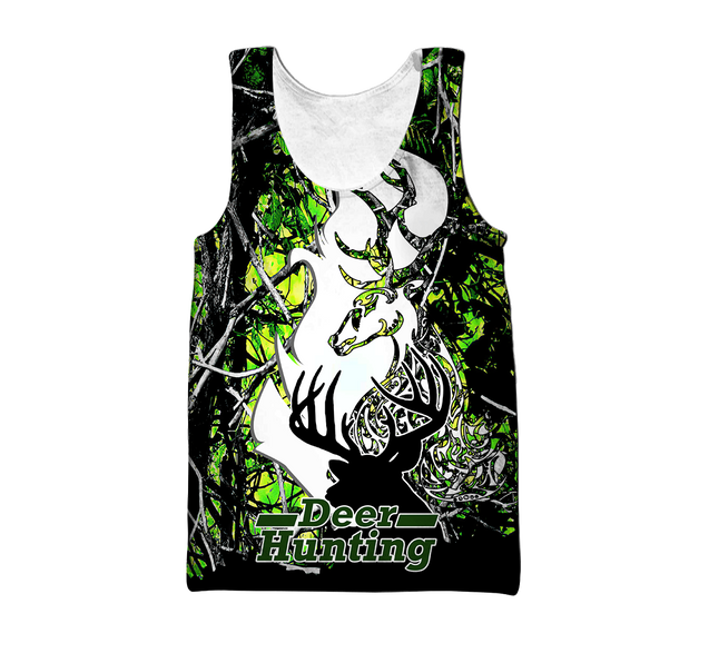 Light Green Deer Hunting 3D All Over Printed Shirts For Men LAM