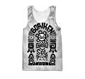 Puerto Rico Black Symbol Sol Taino On White Shirt QB06232004S-Apparel-TQH-Tank Top-S-Vibe Cosy™