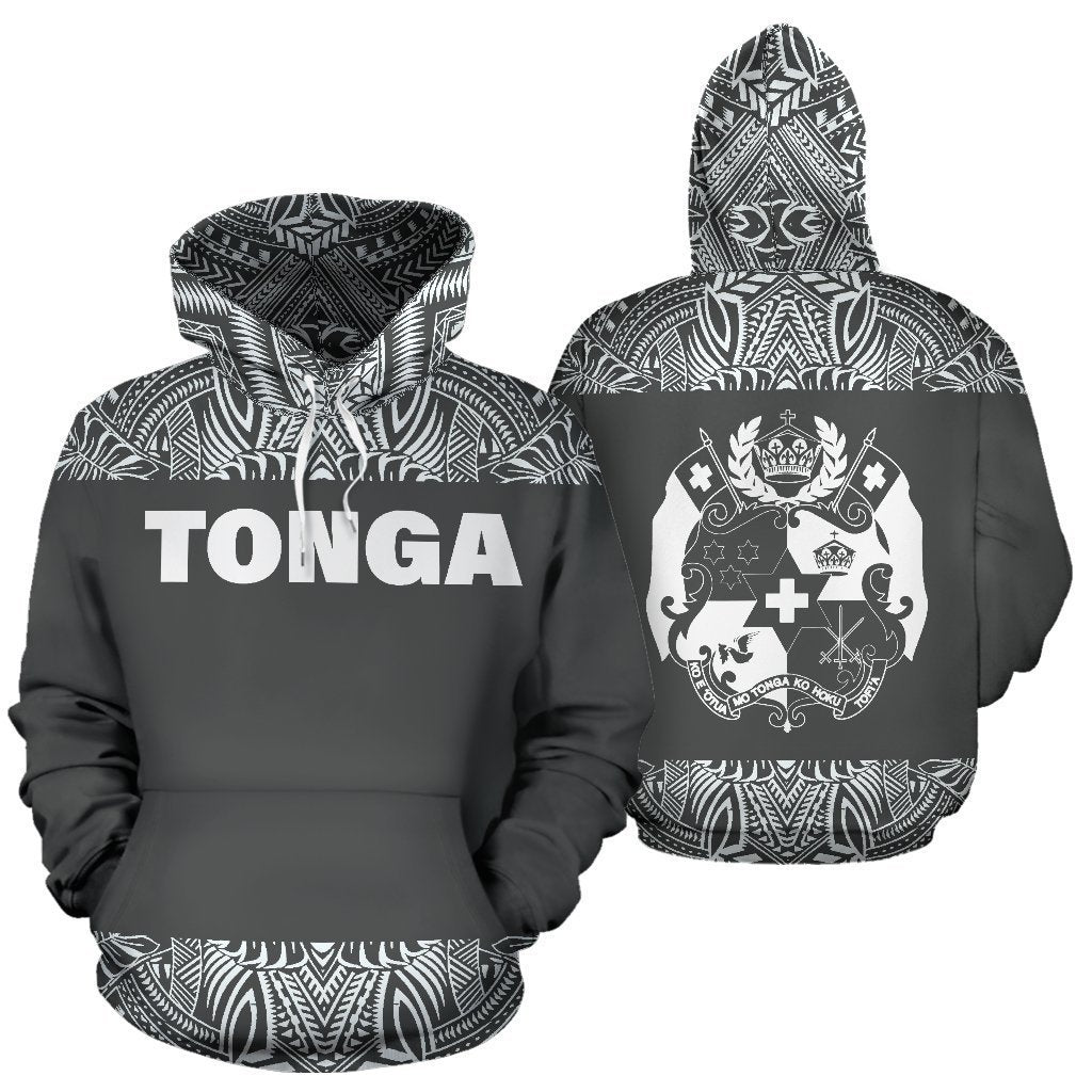 Tonga All Over Hoodie - Polynesian Grey And White - BN09-Apparel-Phaethon-Hoodie-S-Vibe Cosy™