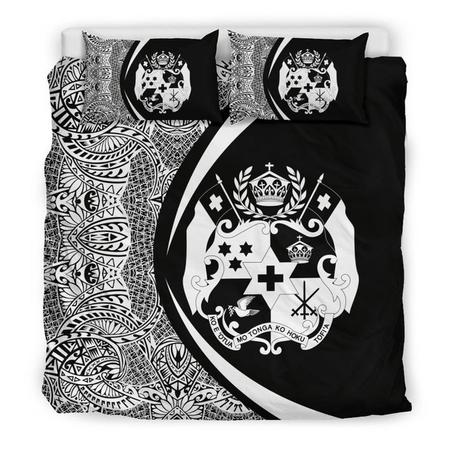Tonga Coat Of Arms Polynesian Bedding Set - Circle Style 01 J9-BEDDING SETS-Phaethon-US King-Vibe Cosy™