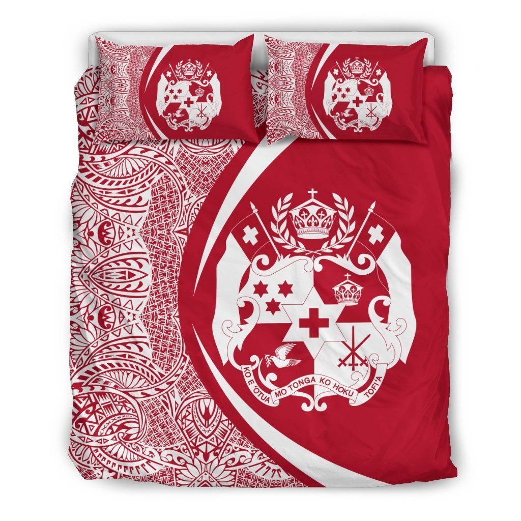 Tonga Coat Of Arms Polynesian Bedding Set - Circle Style 03 J9-BEDDING SETS-Phaethon-US Queen/Full-Vibe Cosy™