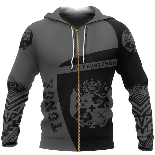 Tonga Polynesian Sport Hoodie - Premium Style NNK 1210-Apparel-NNK-Zipped Hoodie-S-Vibe Cosy™