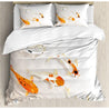 Traditional Asian Sacred Spotty Koi Carps Oriental Sign of Love Zen Duvet Cover Set 22022104.CXT