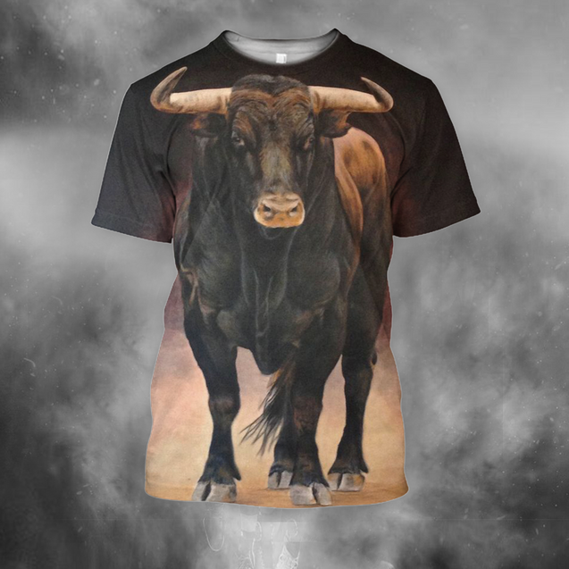 3D All Over Print Bull Art 6-Apparel-PHLong-T-Shirt-S-Vibe Cosy™