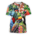 All Over Printed Parrots Shirts H207B-Apparel-HbArts-T-Shirt-S-Vibe Cosy™