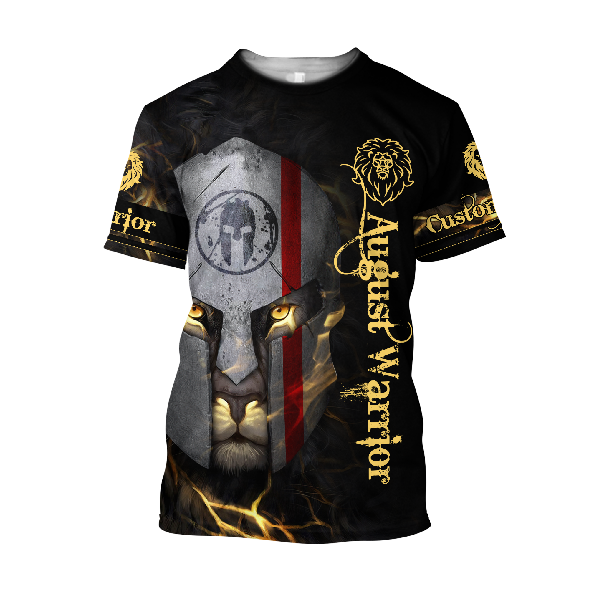 August Spartan Lion Warrior 3D All Over Printed Unisex Shirt