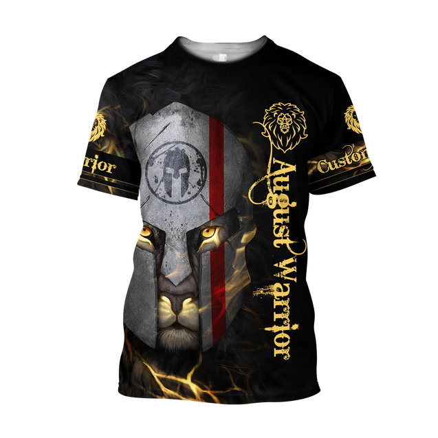 August Spartan Lion Warrior 3D All Over Printed Unisex Shirt