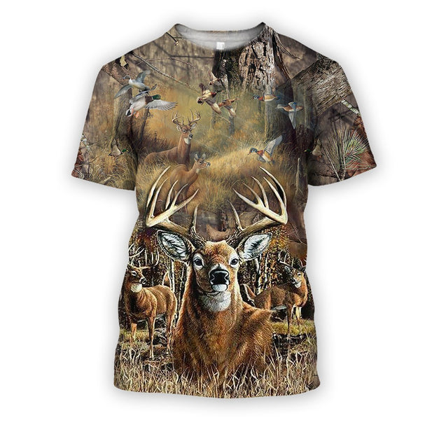3D All Over Printed Love Hunting Camo Hoodie-Apparel-HbArts-T-Shirt-S-Vibe Cosy™