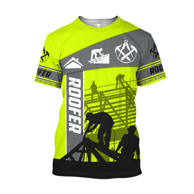 The Roofer Man Green 3D All Over Printed Shirts For Men