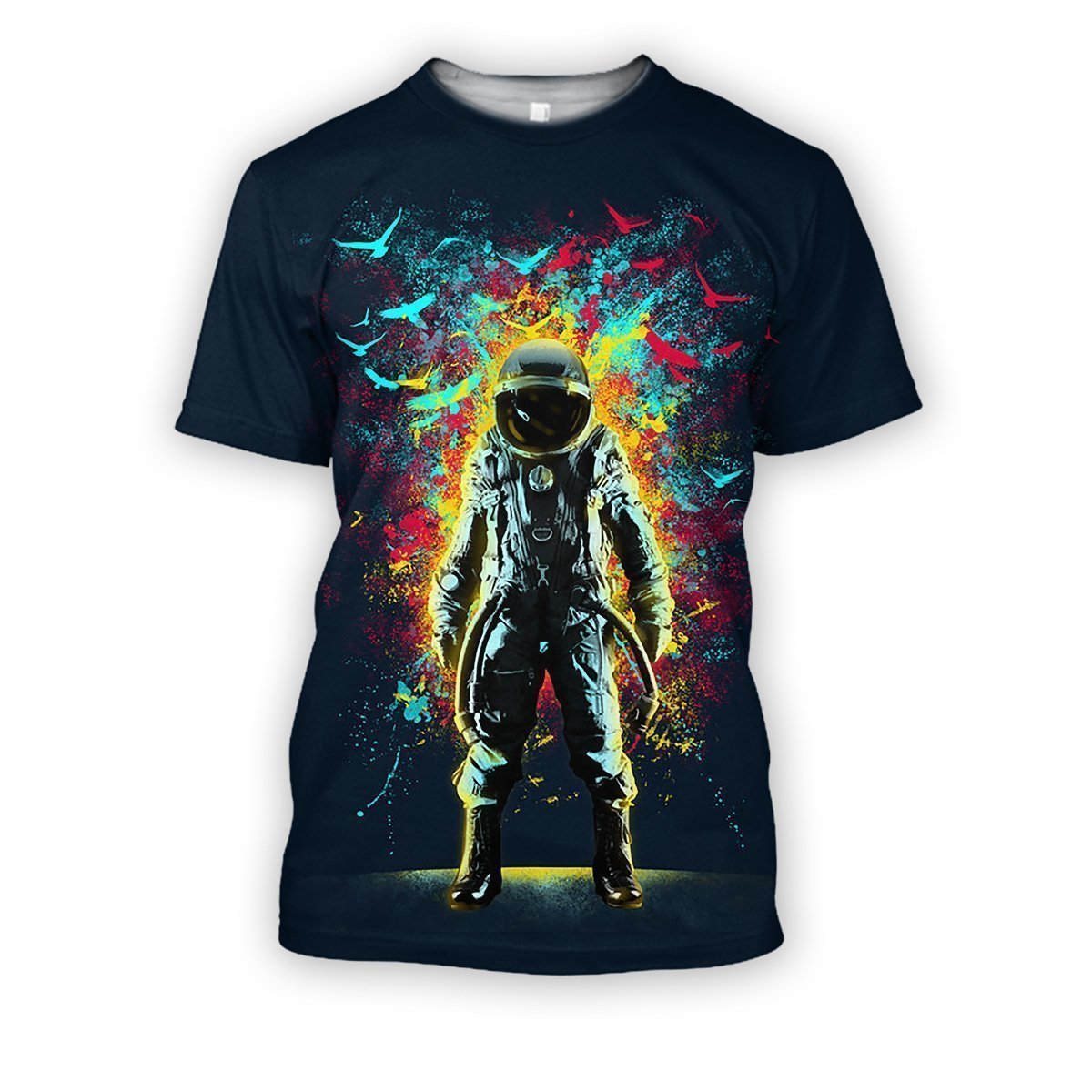 3D all over print black astronaut in the space-Apparel-HbArts-T-Shirt-S-Vibe Cosy™