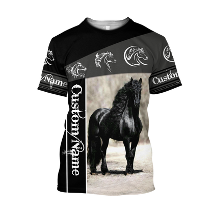 Black Horse Custom Name 3D All Over Printed Shirts TA09252001S