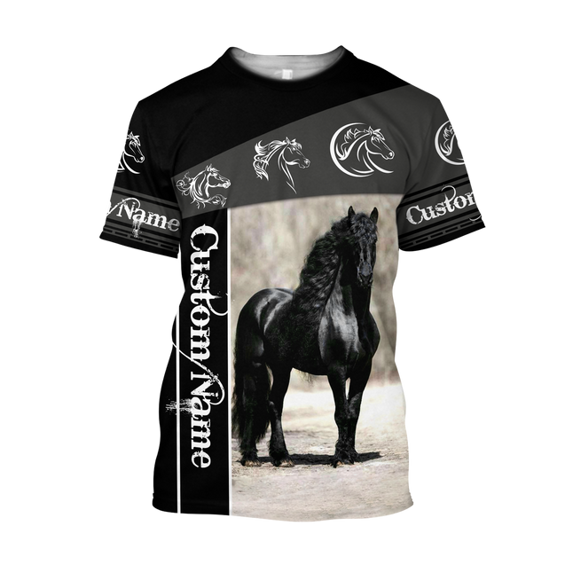 Black Horse Custom Name 3D All Over Printed Shirts TA09252001S