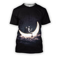 3D all over print astronaut rowing a moon boat in space-Apparel-HbArts-T-Shirt-S-Vibe Cosy™