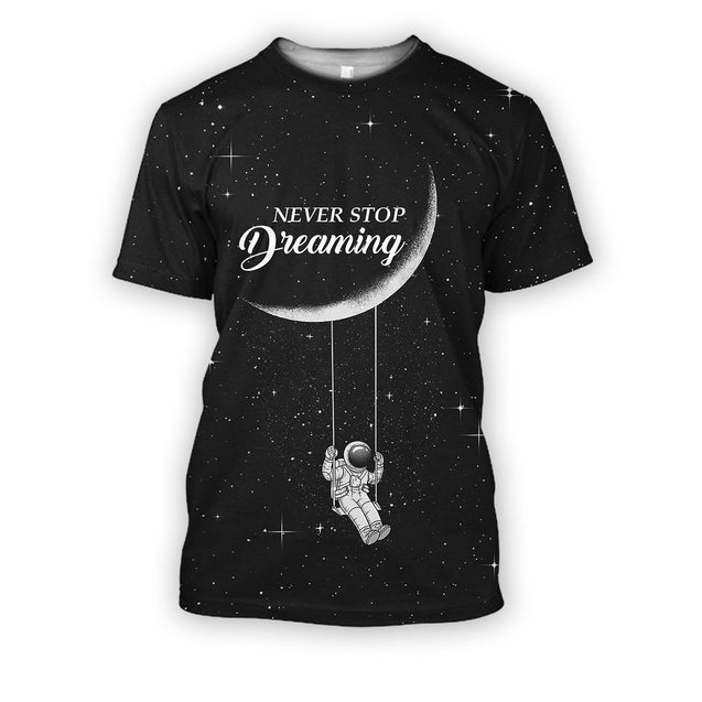 3D all over print astronut dreaming outerspace-Apparel-HbArts-T-Shirt-S-Vibe Cosy™