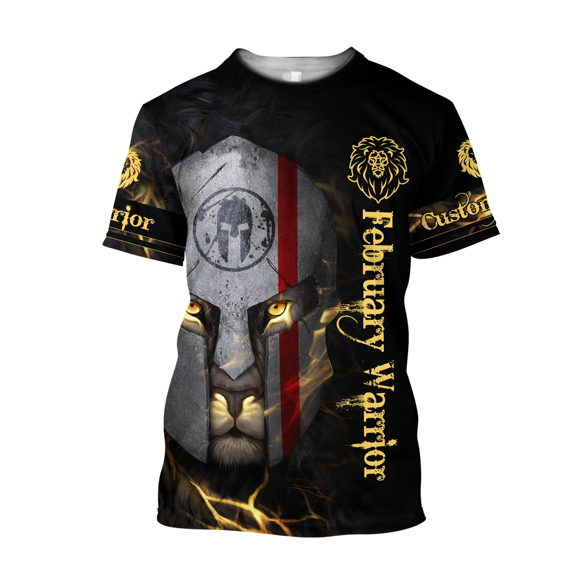 February Spartan Lion Warrior 3D All Over Printed Unisex Shirts