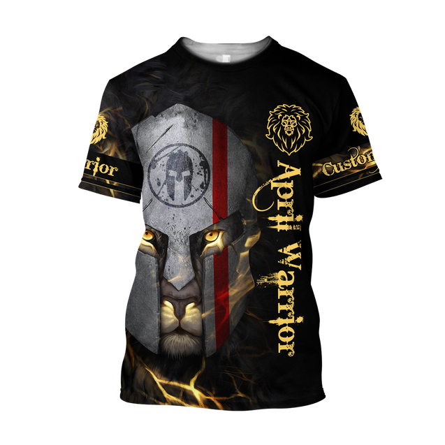 April Spartan Lion Warrior 3D All Over Printed Unisex Shirt