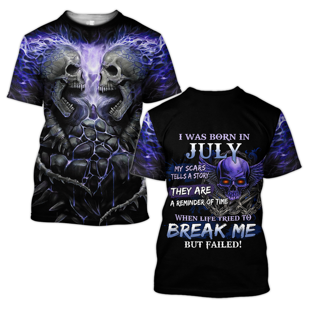 July Guy Skull 3D All Over Printed Shirts Pi24102007ST