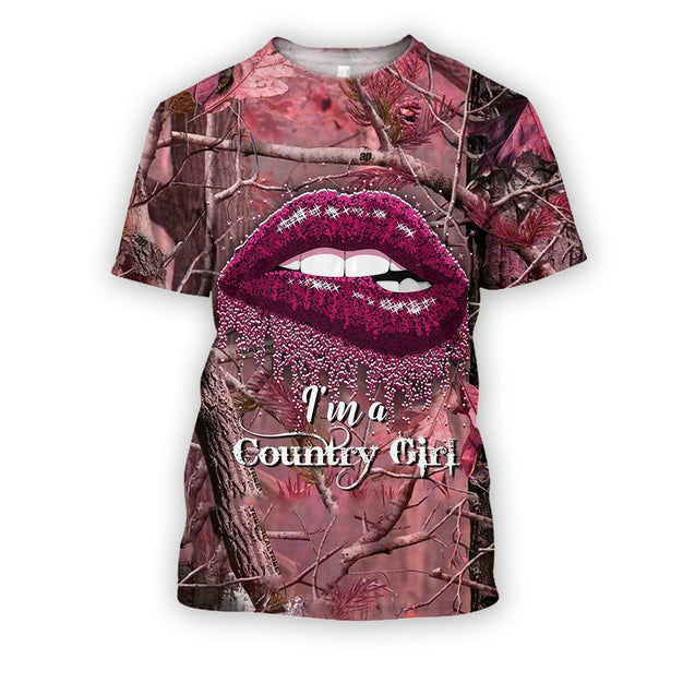All Over Printed Camo Lips Shirts-Apparel-HbArts-T-Shirt-S-Vibe Cosy™