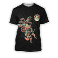 3D all over print astronaut playing musical instruments outer Space-Apparel-HbArts-T-Shirt-S-Vibe Cosy™