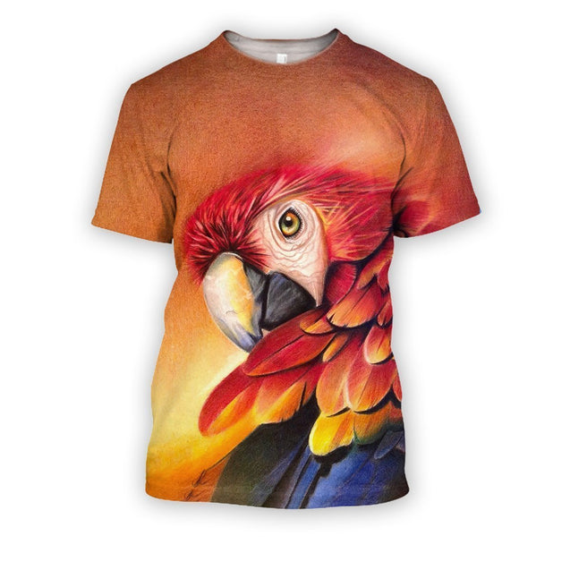 All Over Printed Parrots Shirts H306B-Apparel-HbArts-T-Shirt-S-Vibe Cosy™