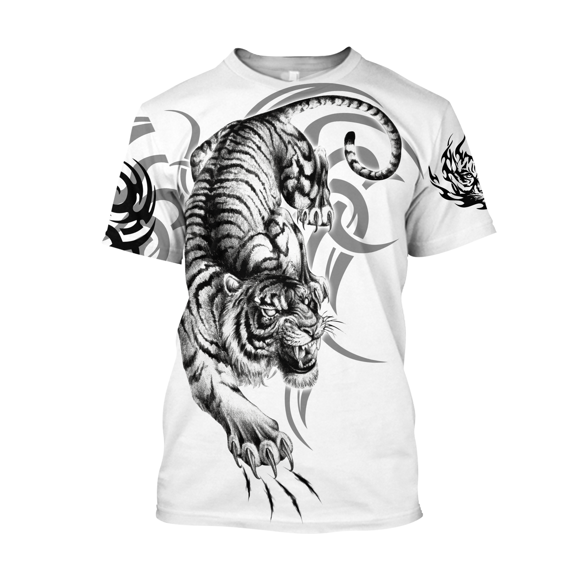 White Tiger Tattoo 3D All Over Printed  Unisex Shirts