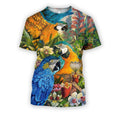 All Over Printed Parrots Shirts H393-Apparel-HbArts-T-Shirt-S-Vibe Cosy™