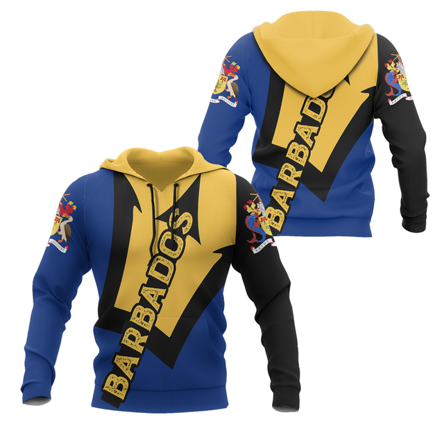 Barbados Trident Zip Hoodie-Apparel-PL8386-Hoodie-S-Vibe Cosy™