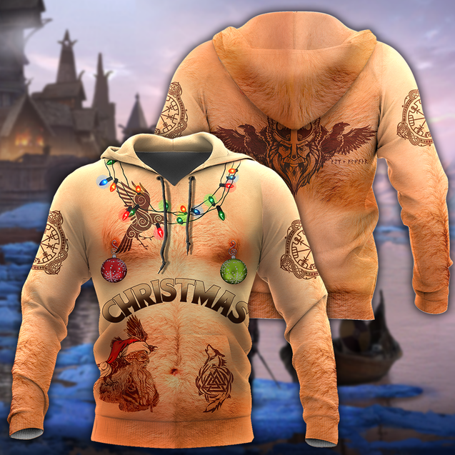 Real Viking Christmas Tattoos All Over Printed AM051001-Apparel-HP Arts-Hoodie-S-Vibe Cosy™