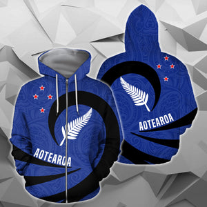 Aotearoa Hoodie Silver Fern Roll Into My Heart PL06-Apparel-PL8386-Zipped Hoodie-S-Vibe Cosy™