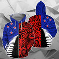 New Zealand Hoodie Silver Fern The Half TH3-Apparel-Khanh Arts-Zipped Hoodie-S-Vibe Cosy™